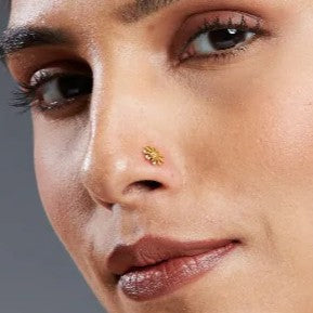 18K Hallmarked Gold - Stone Nose Pins