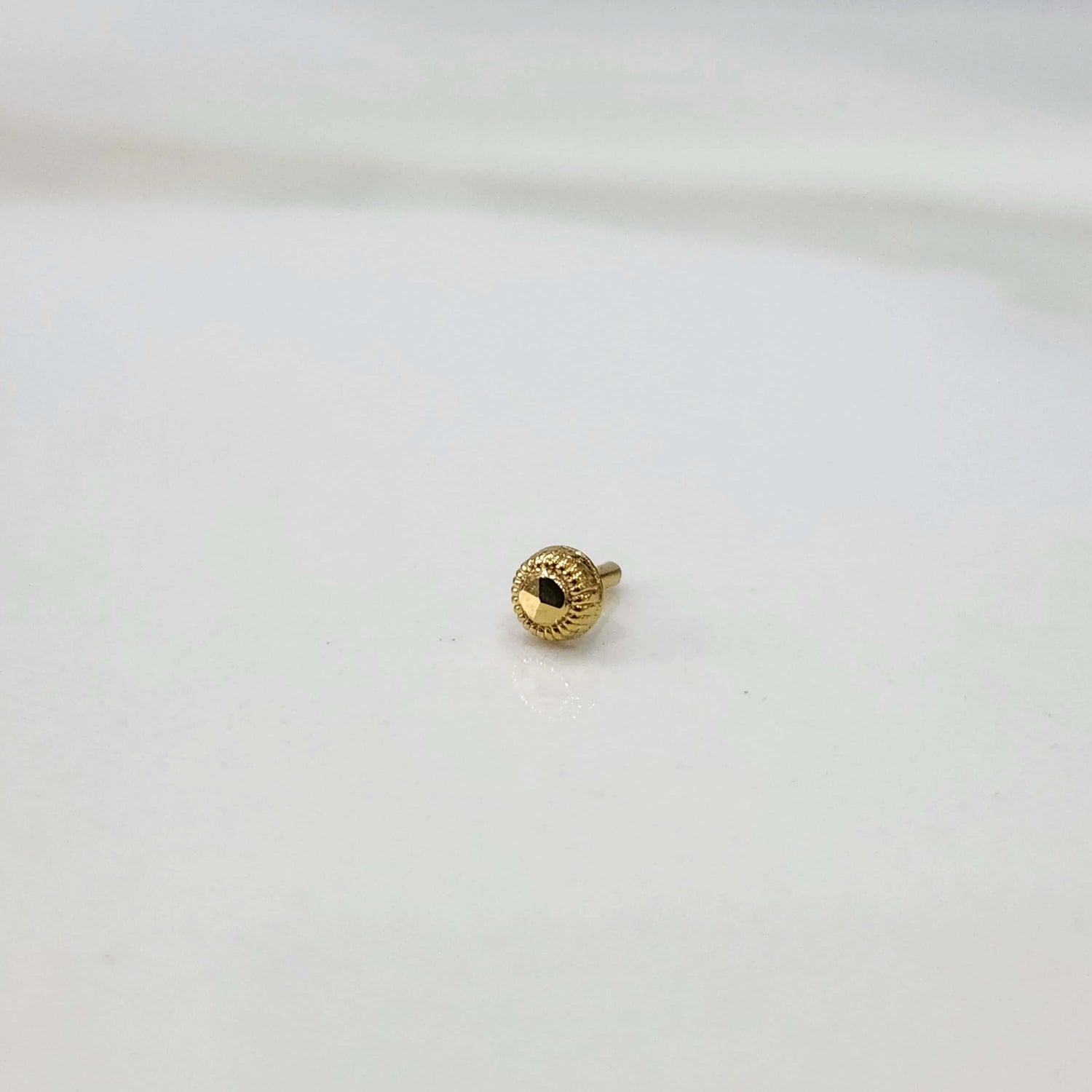 Radiant Dome Gold Nose Pin Simple 18K Nose Pin Gold Design for Women