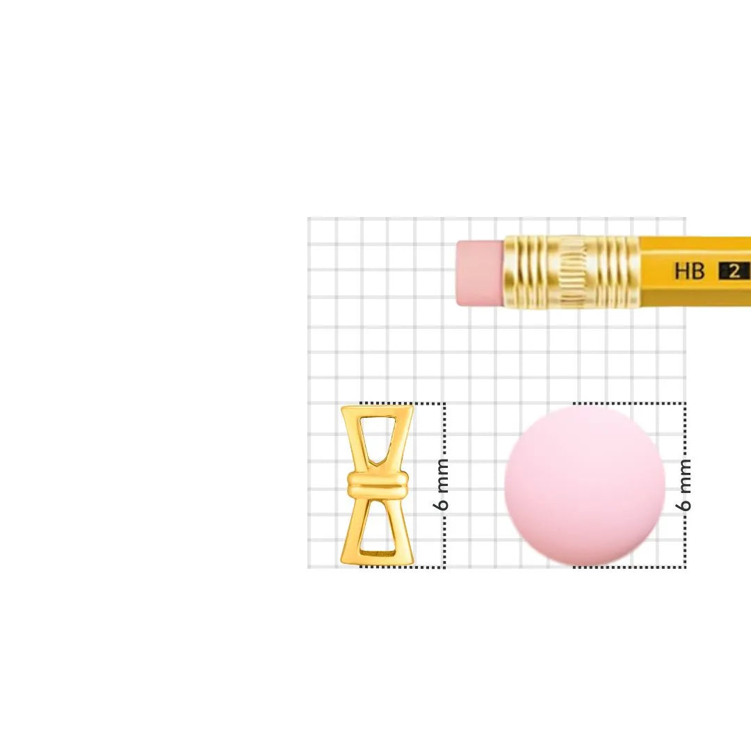 Gold nose pin design shown beside pencil for accurate size comparison featuring delicate minimal detailing