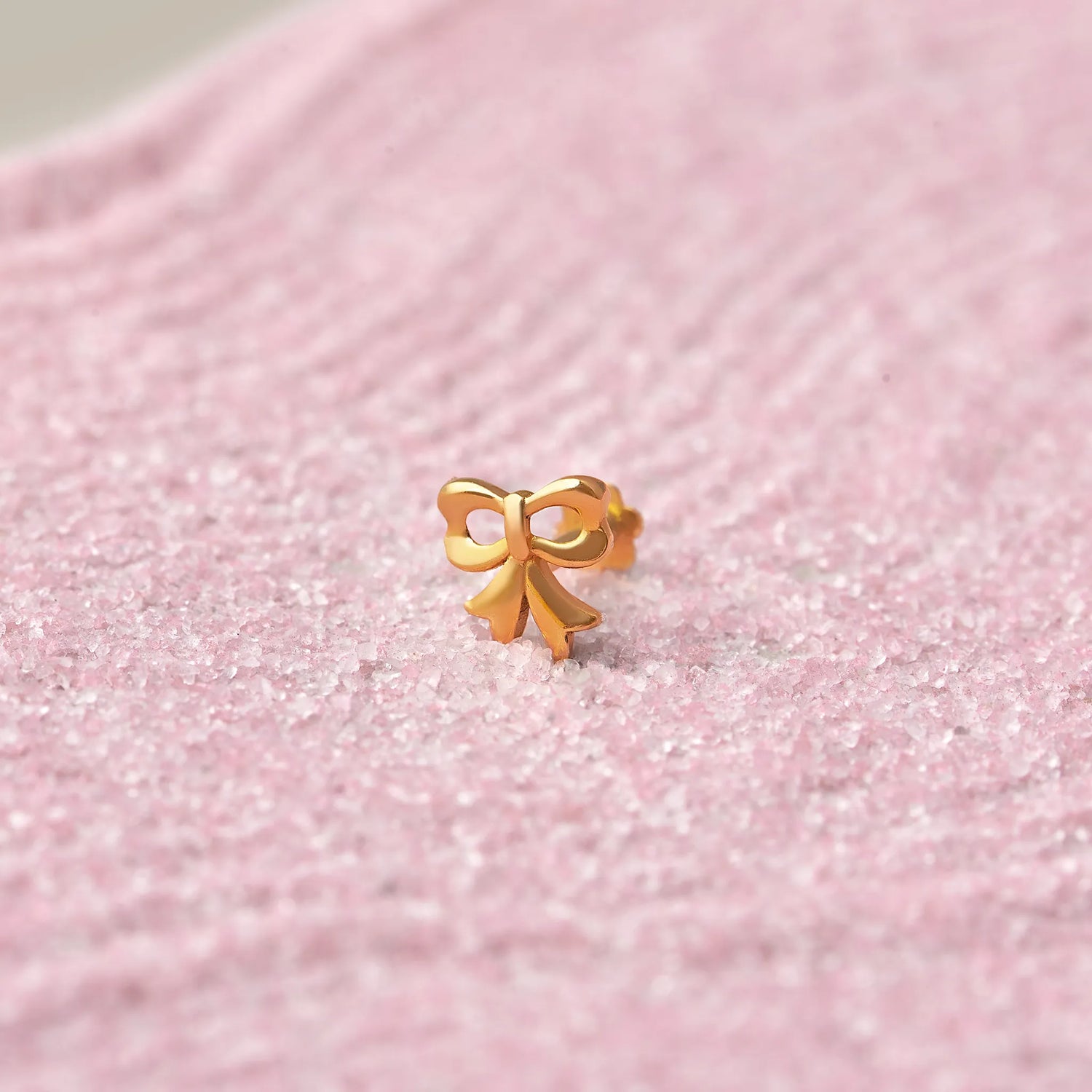 Ribbon Grace Gold Nose Pin - Simple 18K Nose Pin Gold Design for Women