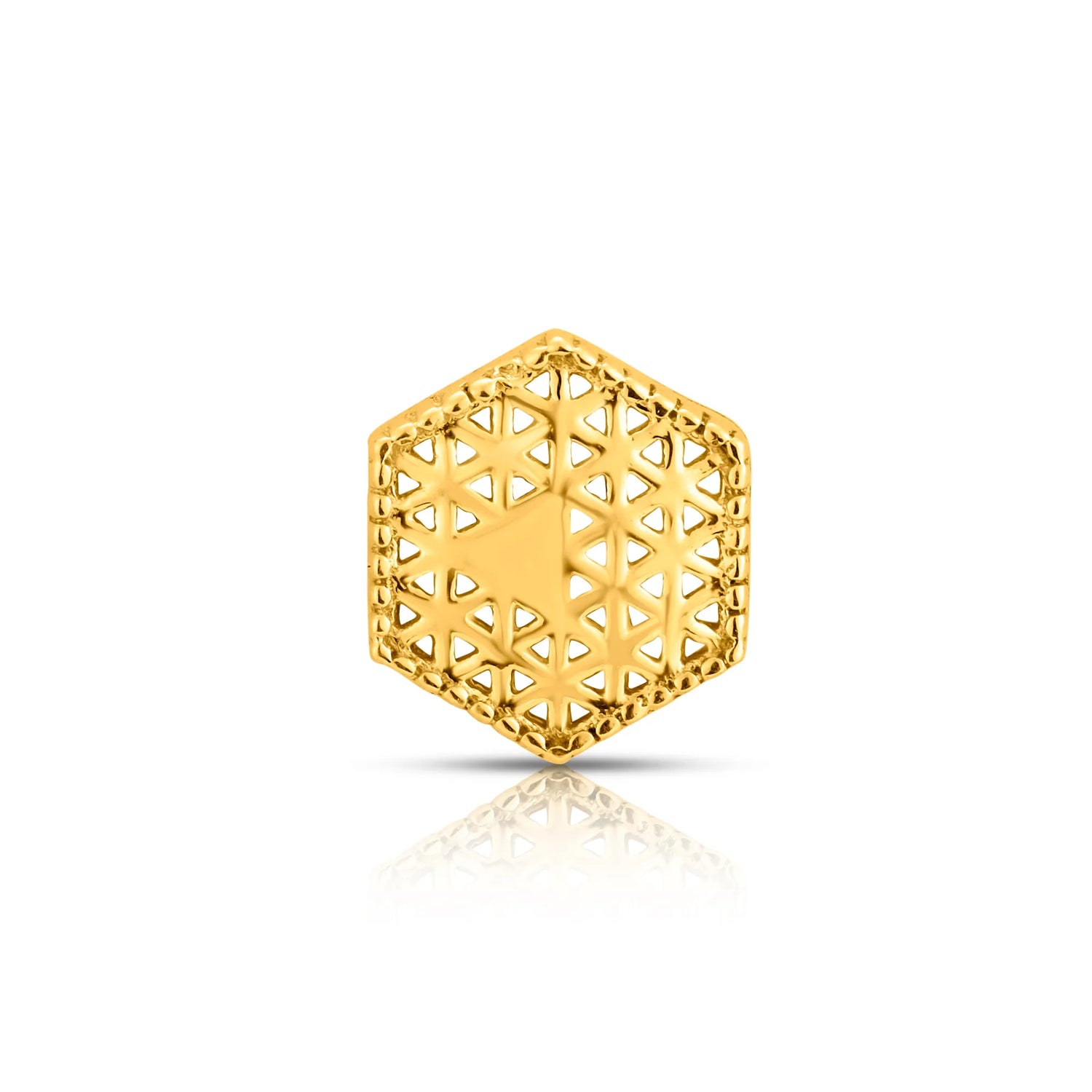 Hexa Lattice 18K Hexa Shaped Nose Pin Gold