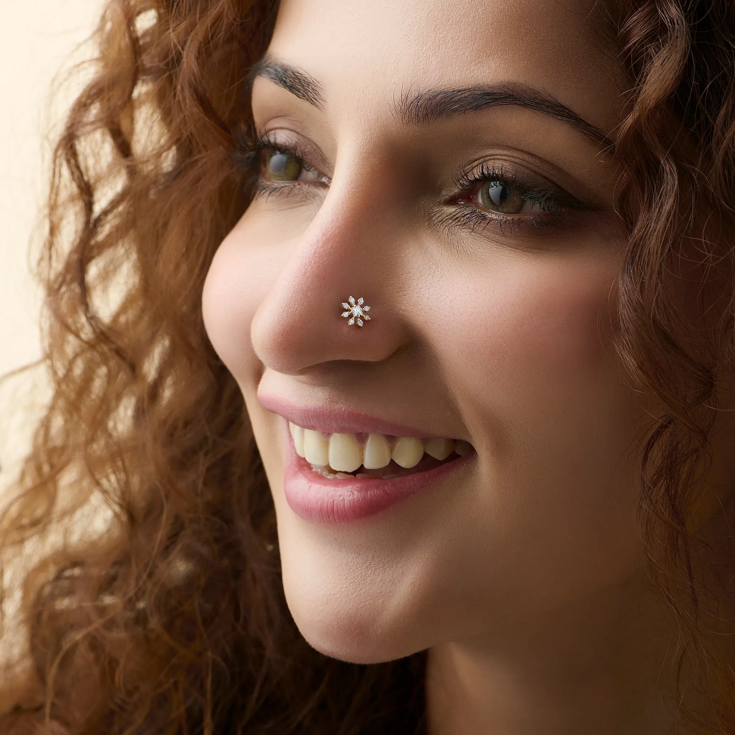 Stellar Burst Star Inspired Diamond Nose Pin With Gold For Women