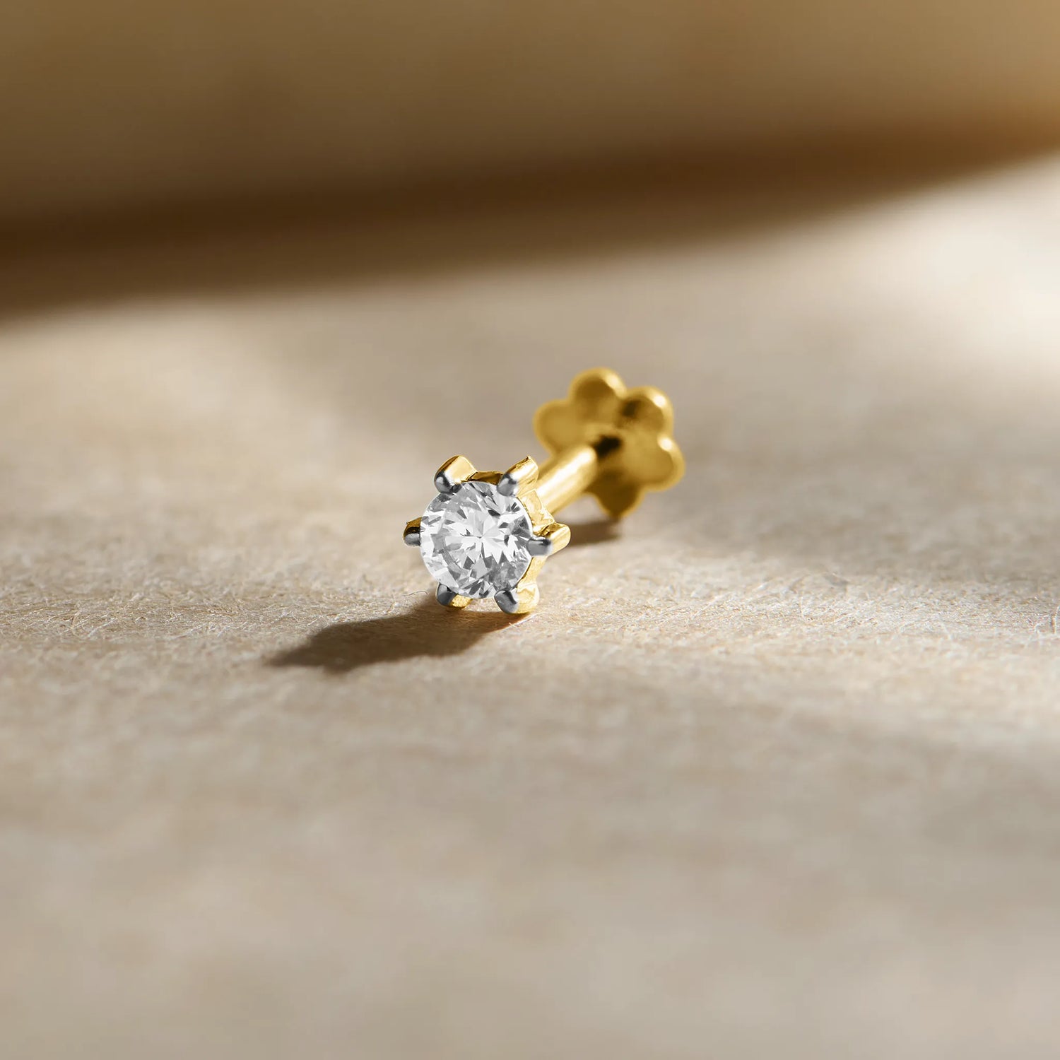 King Solitaire Single Solitaire Diamond Nose Pin Design From Kerala In Gold