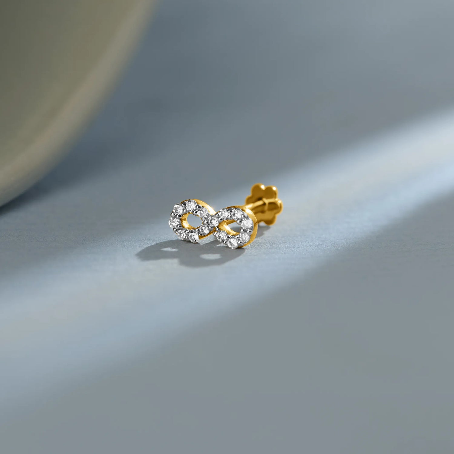 Infinite Loop Love Inspired Nose Pin Gold With Diamond For Women Online