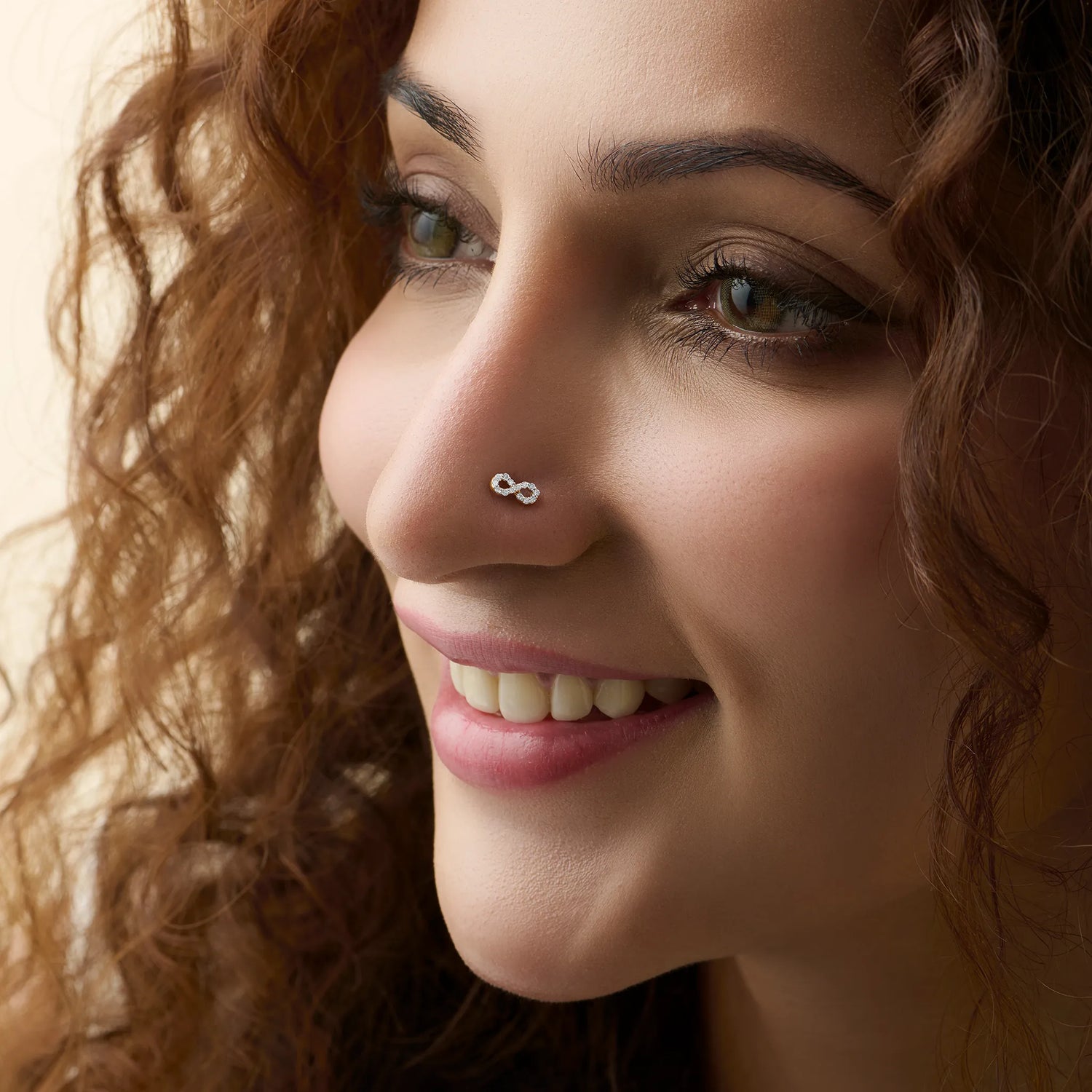 Infinite Loop Love Inspired Nose Pin Gold With Diamond For Women Online