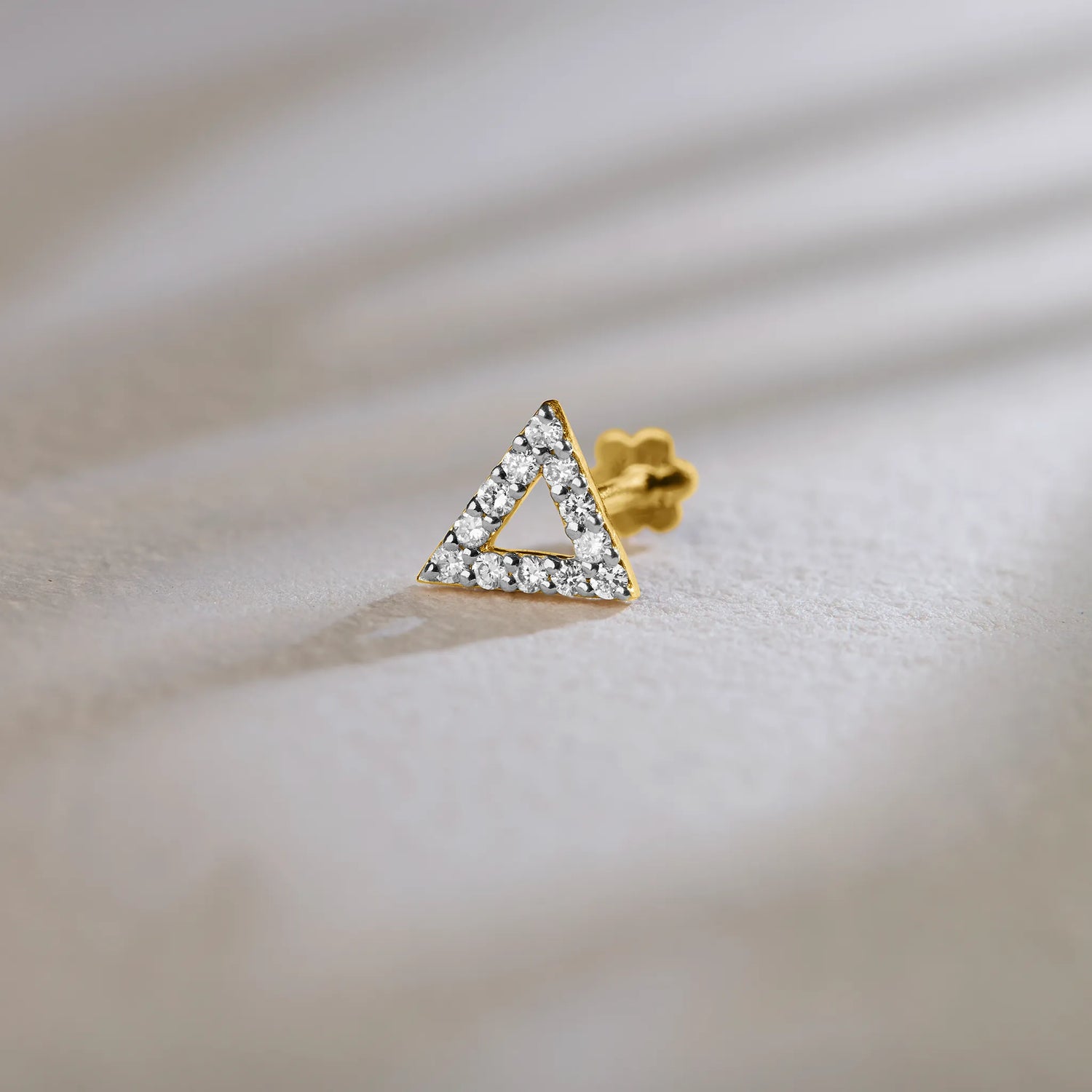 Pyramid Brilliance Diamond Nose Pin Gold For Female Online