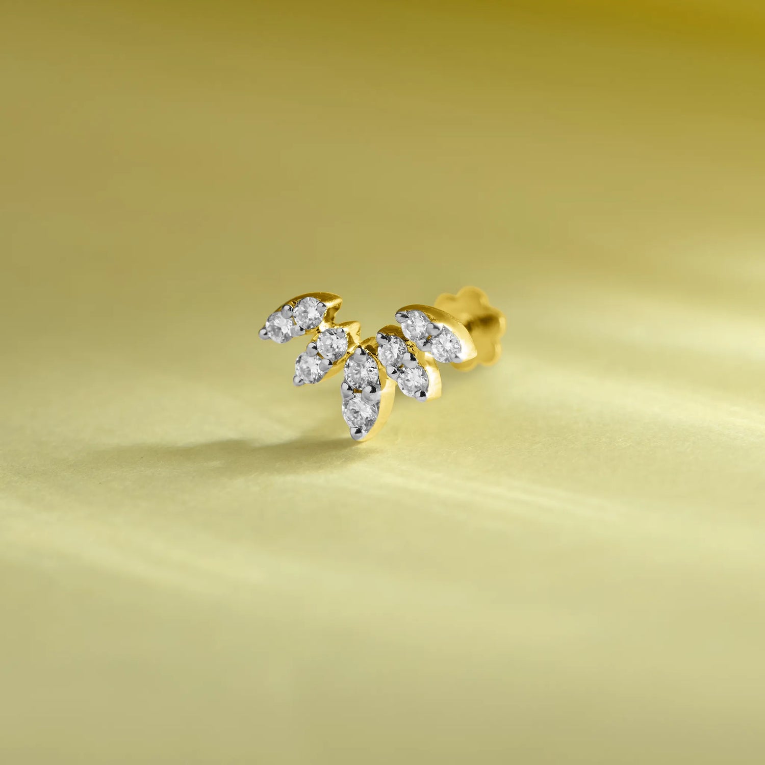 Sky Wings Animal Love Gold Nose Pin With Diamond For Women