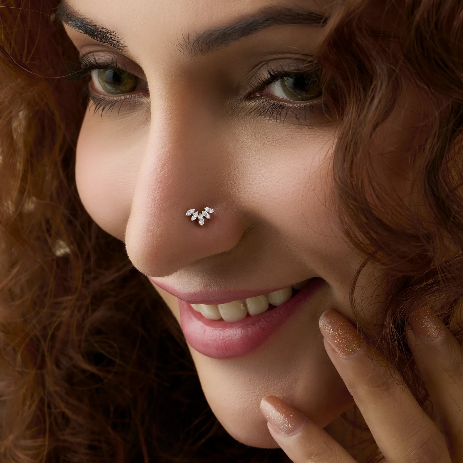 Sky Wings Animal Love Gold Nose Pin With Diamond For Women