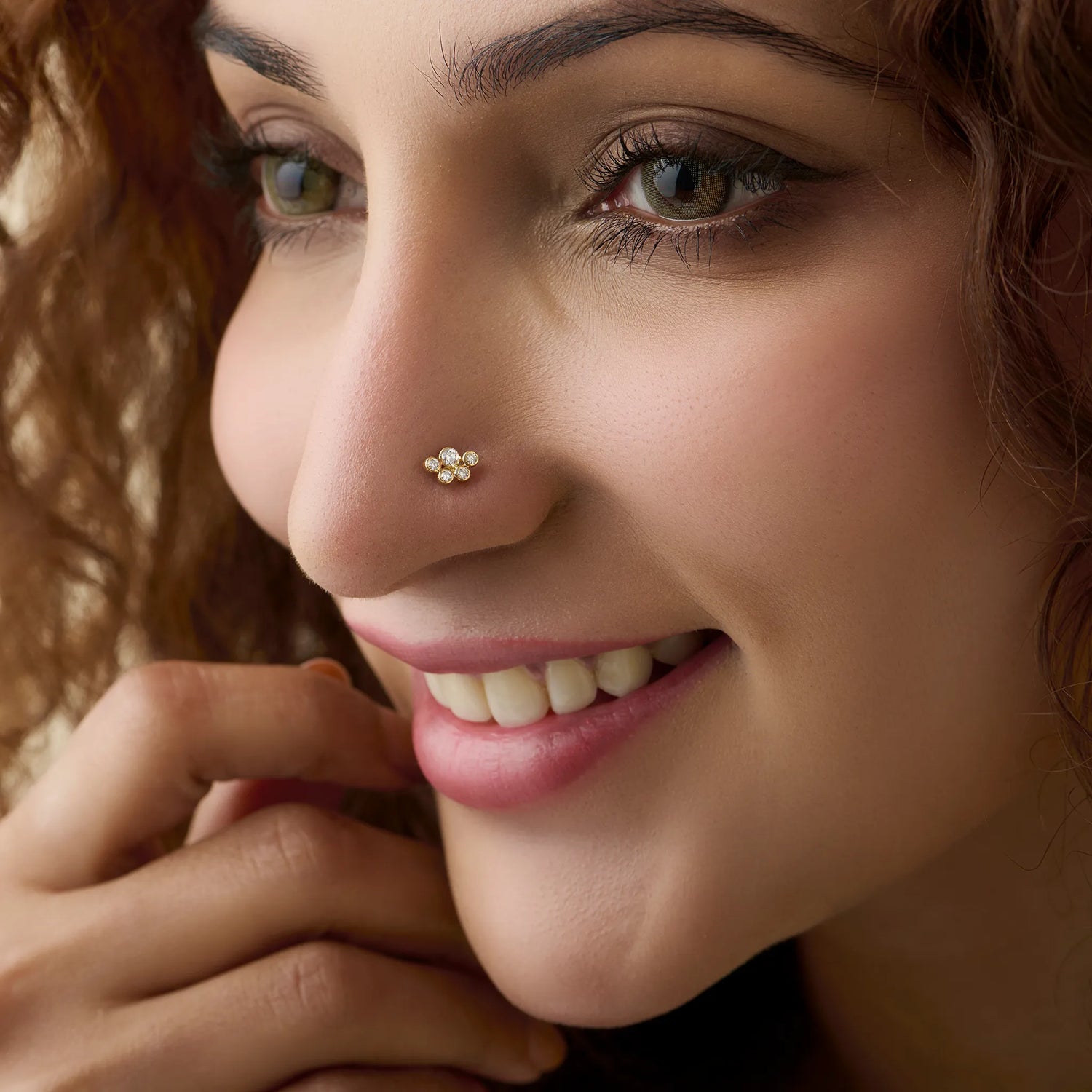 Cloud Cluster Cloud Inspired Diamond Nose Pin Gold For Women