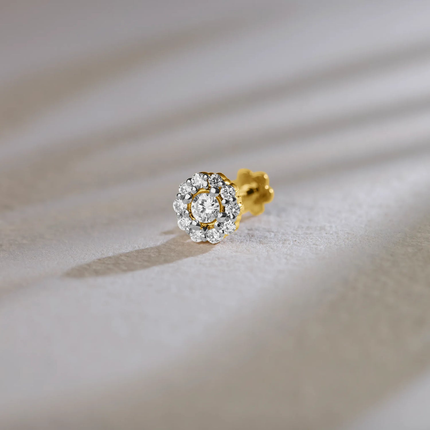 Heritage Halo Vintage Collection Gold Diamond Nose Pin