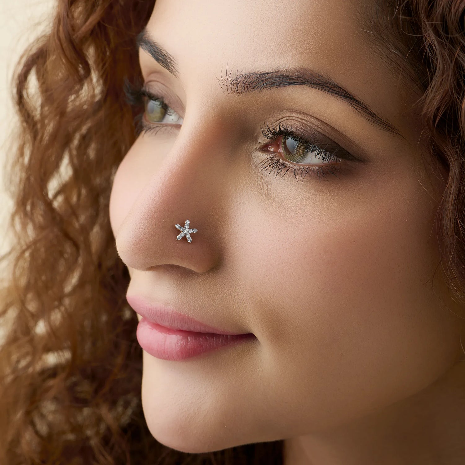 StarBurst Charm Star Inspired Nose Pin Gold With Diamond