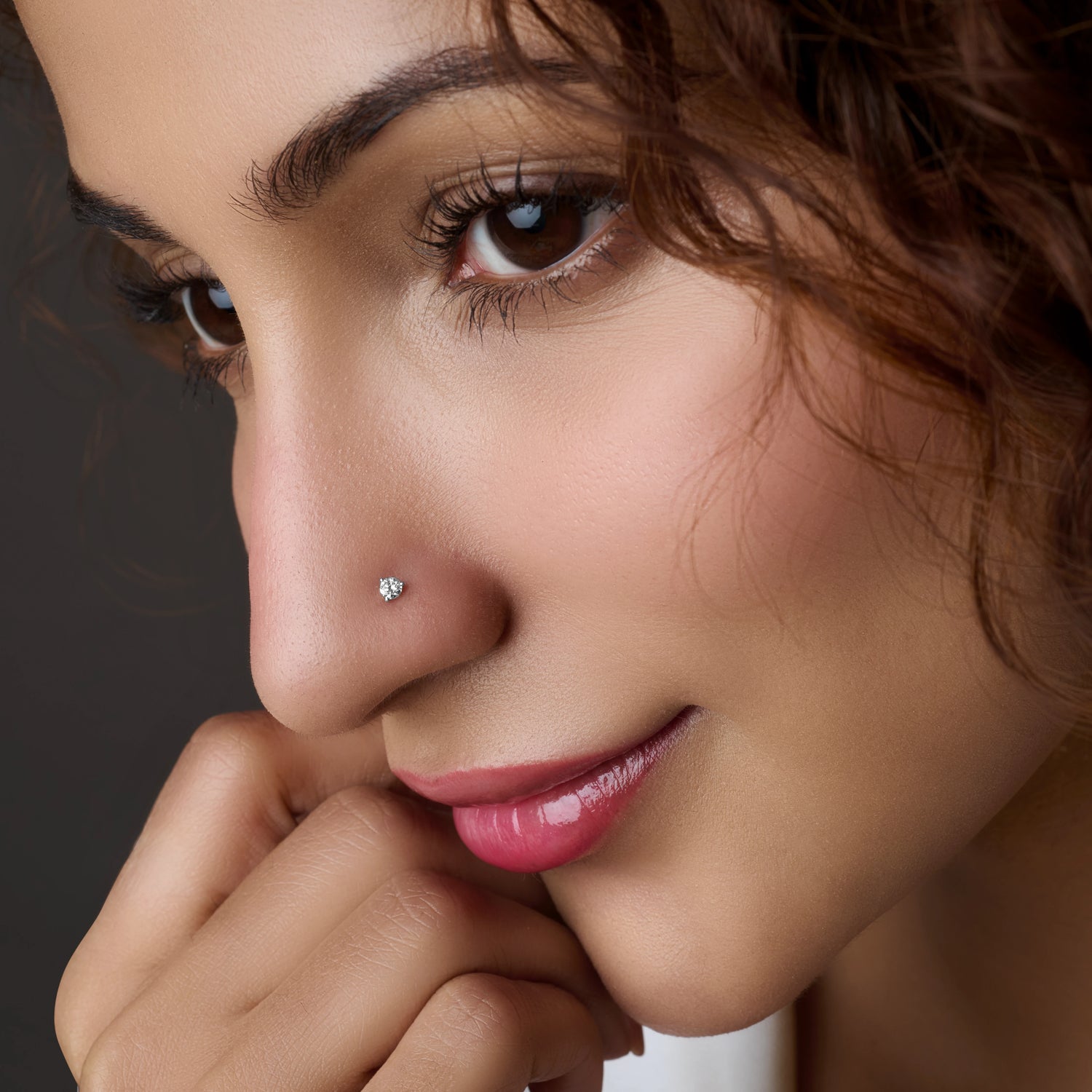 Imperial Shine Single Solitaire Diamond Nose Pin Design From Kerala In Gold