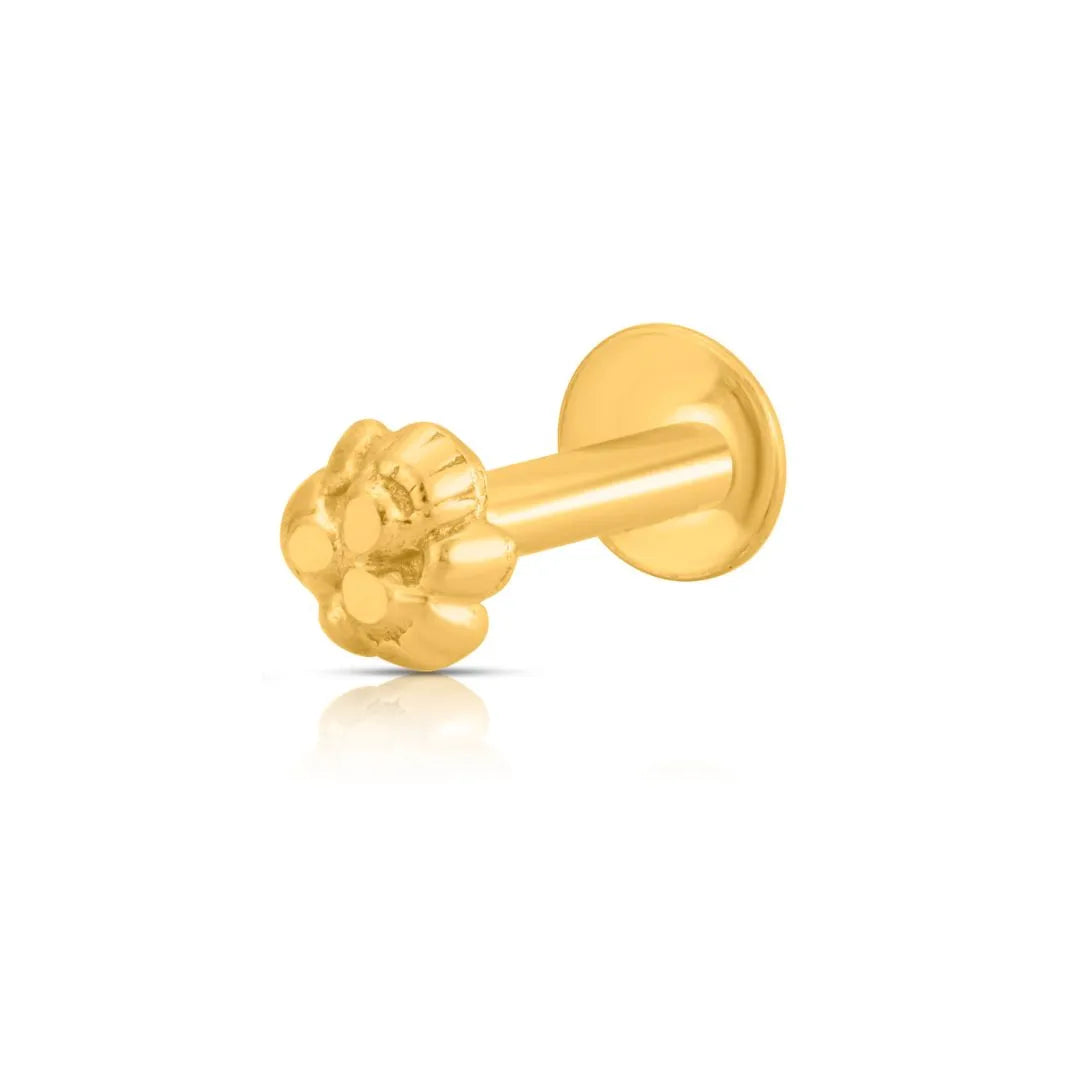 Cluster Charm 18K Small Gold Nose Pin Design For Female