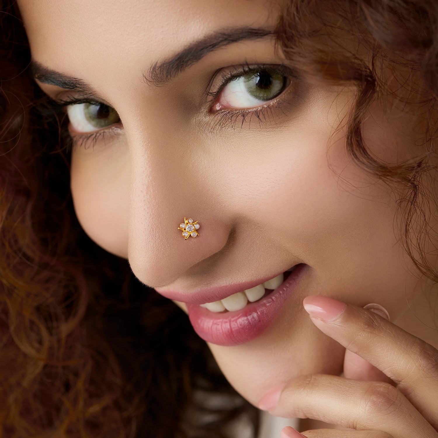 Ruby Spark 18K Stone Gold Nose Pin Online
