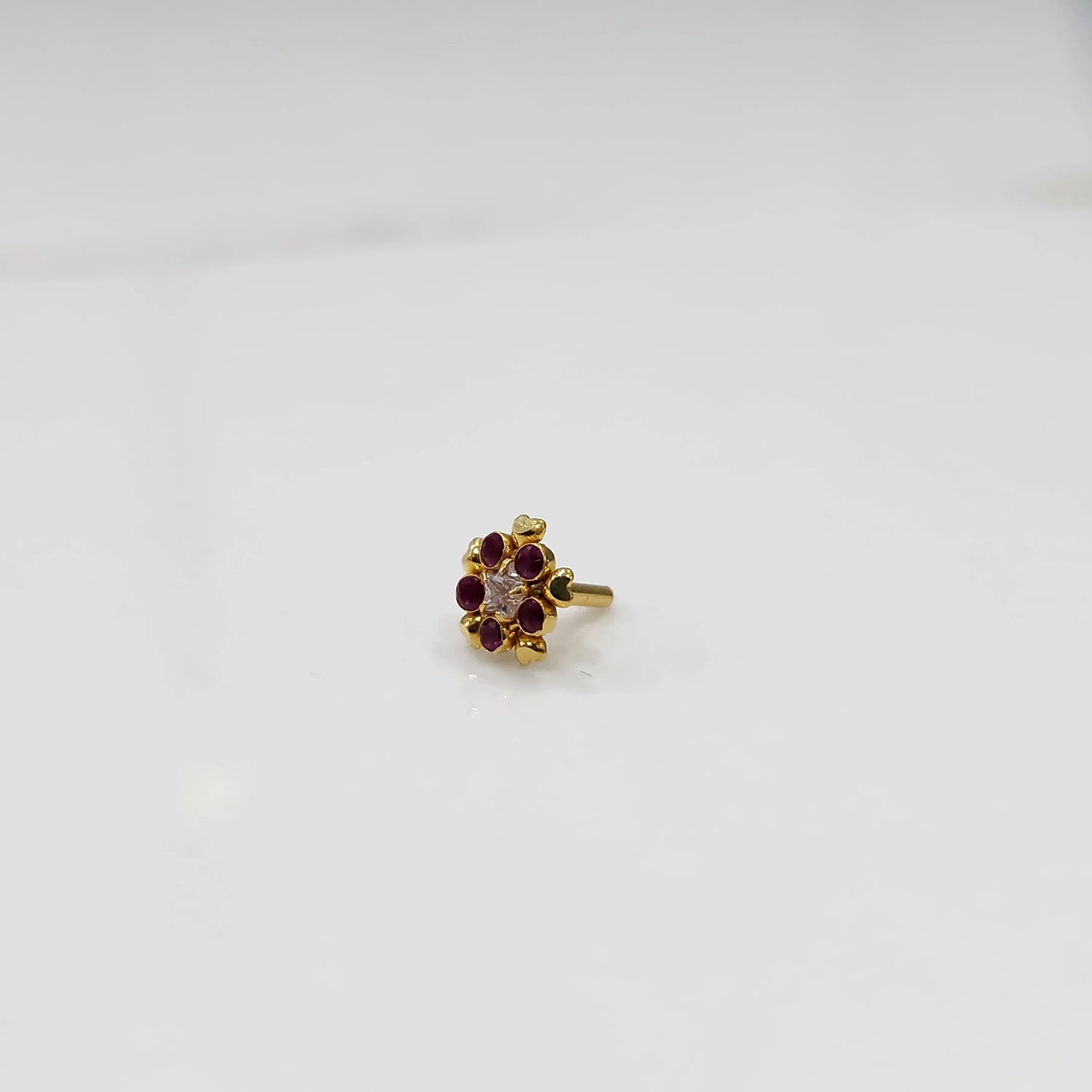 Royal Burst 18K Stone Gold Nose Pin for Women