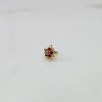 Nose pin design gold with small gemstone cluster elegant style