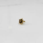 Nose pin design gold with tiny multicolor gemstone flower design