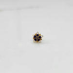 Nose pin design gold with black stone floral cluster