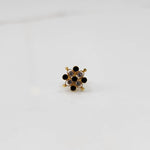 Stone gold nose pin small size detailed top view