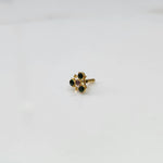 Tiny nose pin gold with gemstone floral cluster