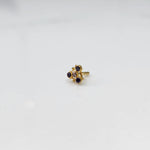 Tiny nose pin gold with small floral gemstone design minimal style