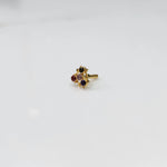 Tiny nose pin gold with elegant small floral gemstone cluster