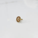 Minimal gold pin nose with floral cluster design