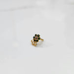 Lab grown diamond nose pin small floral design on white background