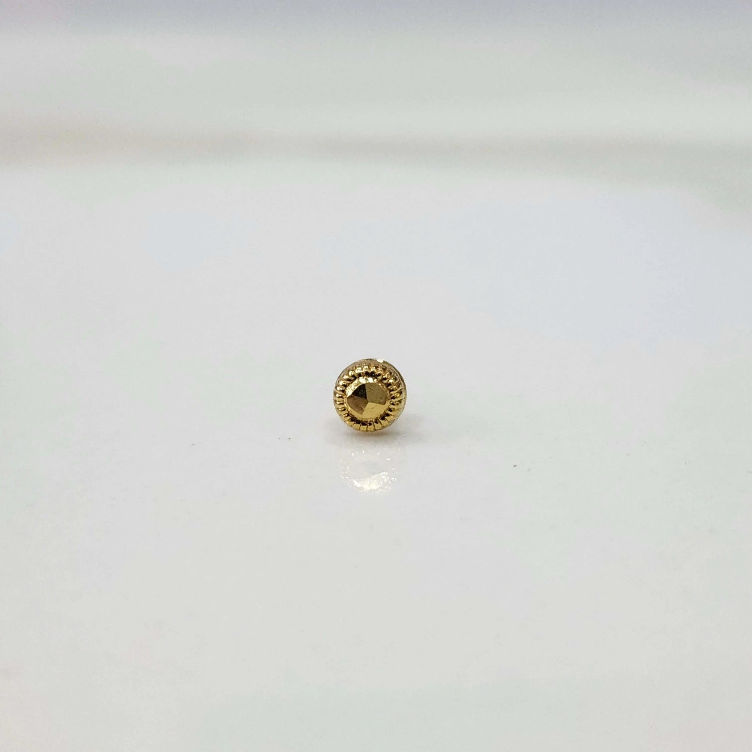 Radiant Dome Gold Nose Pin Simple 18K Nose Pin Gold Design for Women