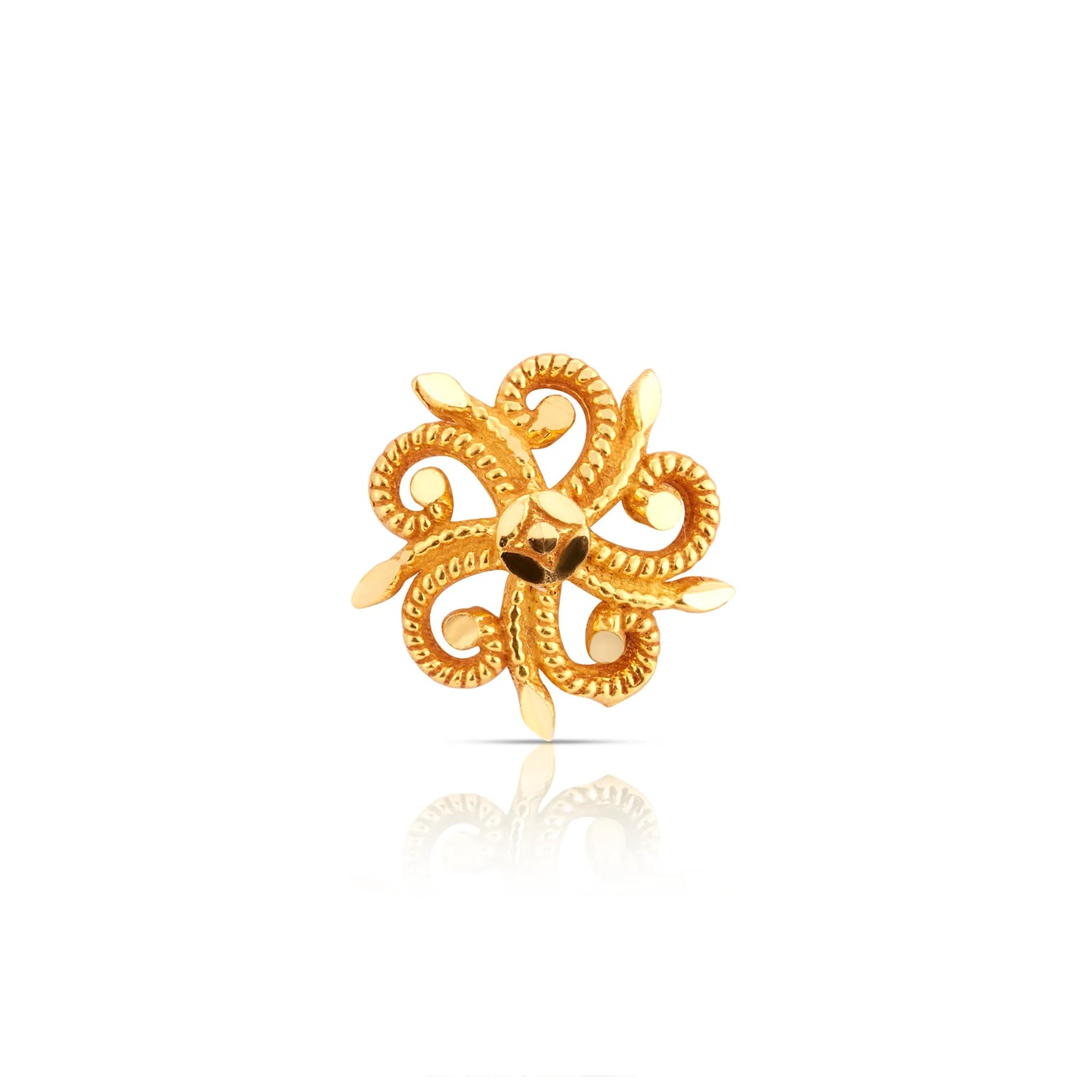 Eternal Whorl 18K Handmade Small Nose Pin Gold For Female