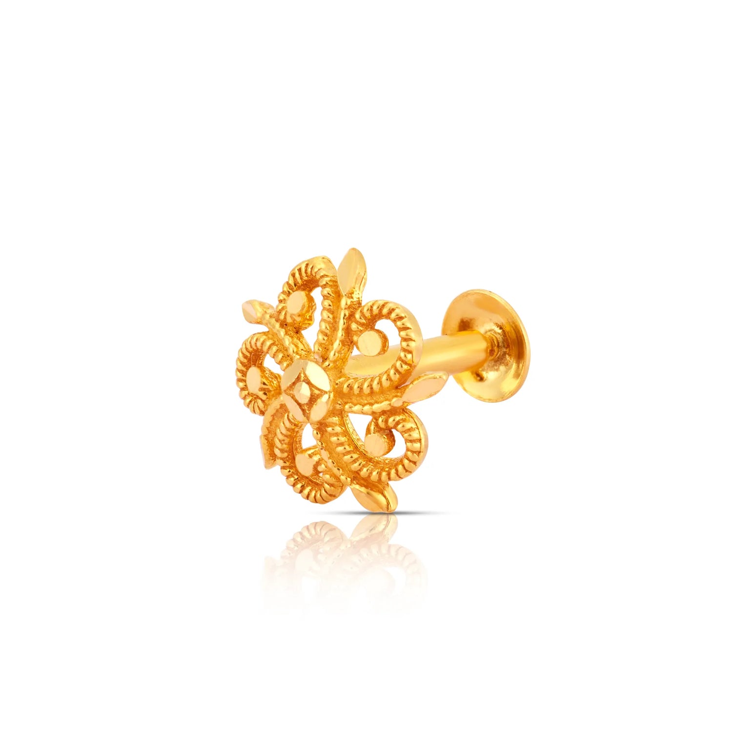 Eternal Whorl 18K Handmade Small Nose Pin Gold For Female