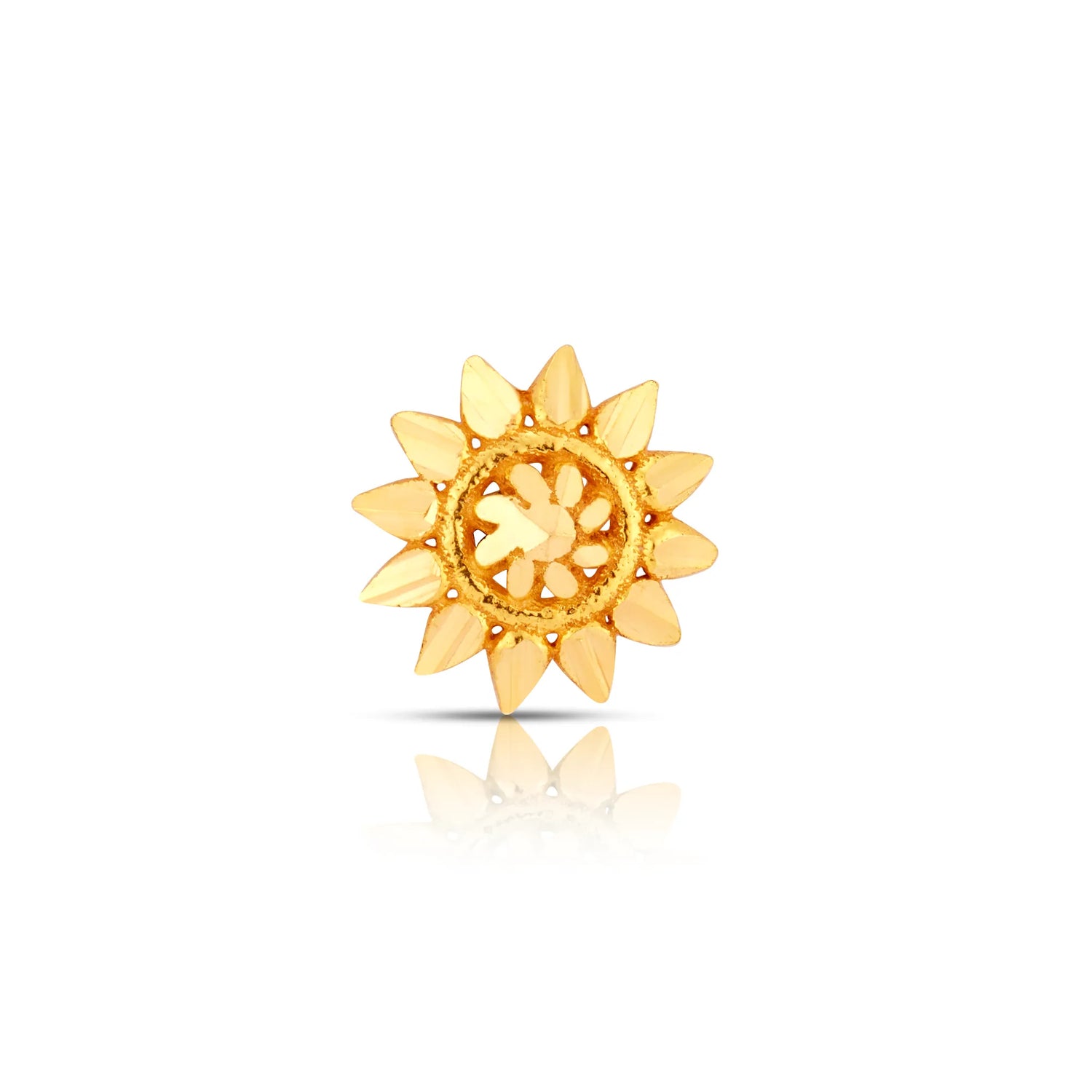 Solstice Radiance Sunflower-Inspired 18K Small Nose Pin Gold Design