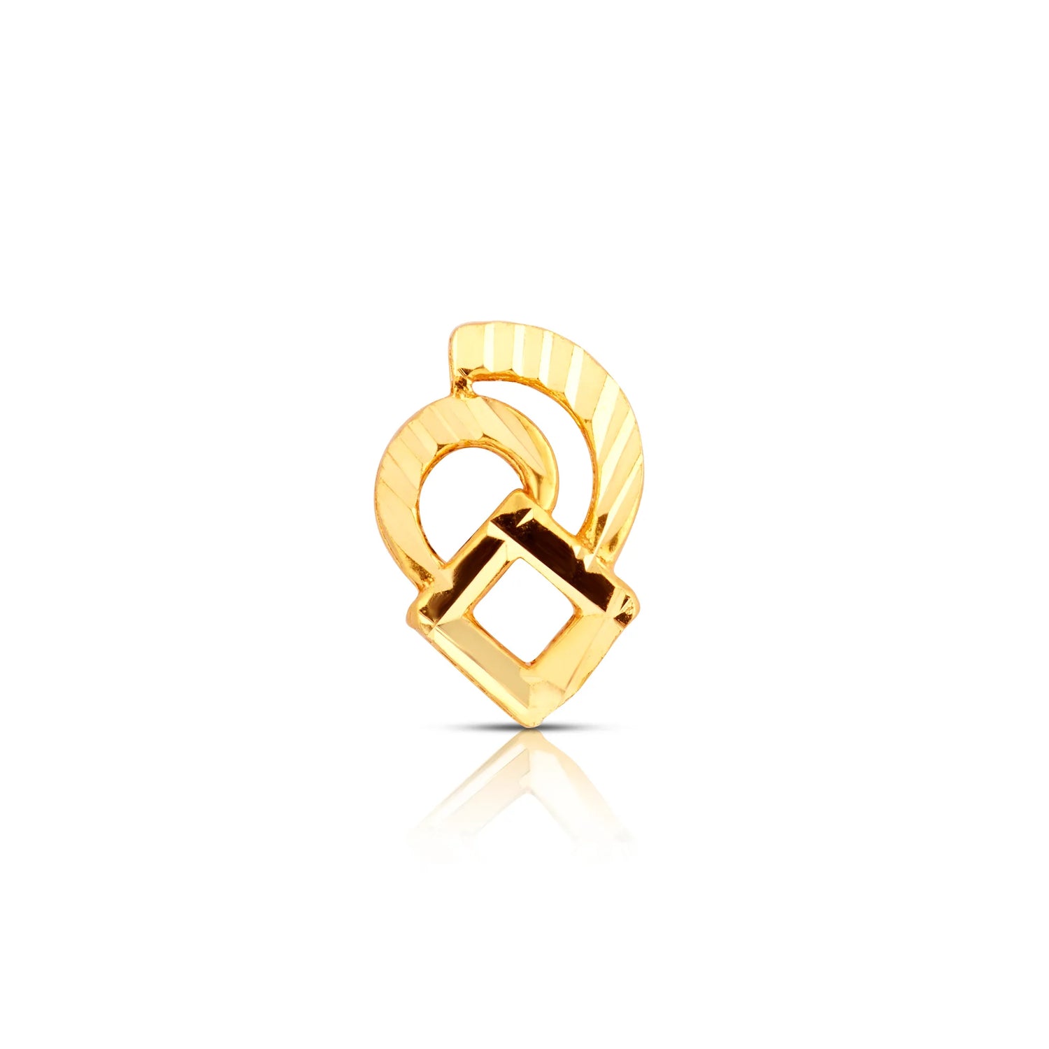 Urban Prism Diamond cut 18K Simple Gold Nose Pin Design For Women