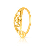 Center Loop Gold Nose Ring crafted in 18K gold with elegant looped design and central embellishment