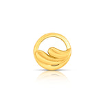 Encircled Waves gold nose pin in 18K gold featuring artistic wave-inspired circular design symbolizing elegance, calmness, and renewal
