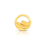 Front view of round gold nose pin design with elegant curved pattern ideal for modern indian jewellery lovers