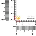 Gold nose pin measured with ruler showing 7 mm size perfect for lightweight everyday use