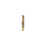 Enigma Weave gold nose pin profile view with elegant engraved weave design in 18K gold