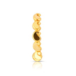 Gold Heart Row gold nose ring in 18K gold with vertical heart-shaped design pattern, elegant jewelry for heart-shaped face