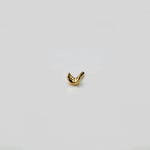 Golden Crescent gold nose pin 18K shown in angled view with crescent moon design
