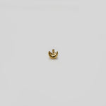 Golden Crescent gold nose pin 18K front view with crescent moon design on plain background