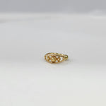 Golden Mosaic Gold Nose Ring by Yuvora in 18K gold, flat-lay display highlighting intricate filigree design with sun-inspired motif