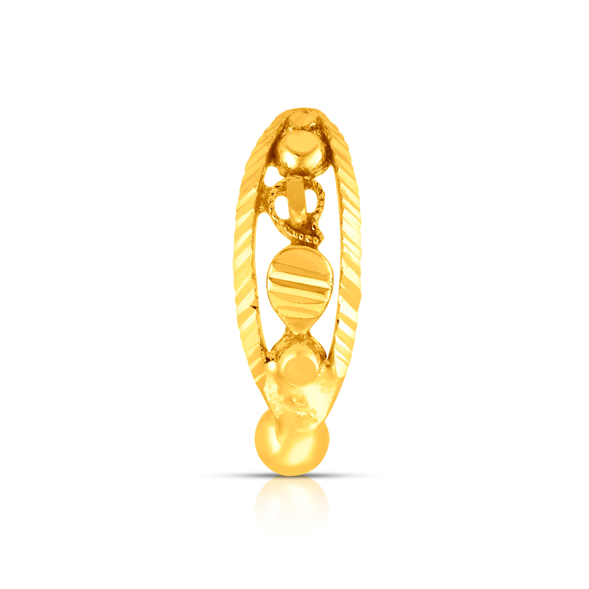 Golden Orbit Gold Nose Ring by Yuvora in 18K gold with cosmic-inspired circular and geometric design, elegant jewellery for women