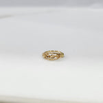 Golden Orbit Gold Nose Ring by Yuvora in 18K gold with cosmic-inspired design displayed on white background