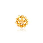 Petal Dome gold nose pin 18K close-up view with floral dome design on plain background
