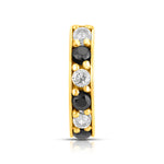 Regalia Aura gold nose ring with alternating black and white stones in 18K gold, designed for round-shaped faces