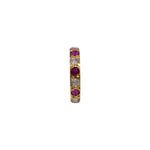 Regalia Aura Gold Nose Ring side view with alternating white and pink stones set in 18K gold
