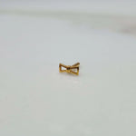Side view of handcrafted geometric gold nose pin design suitable for women seeking modern indian jewellery style