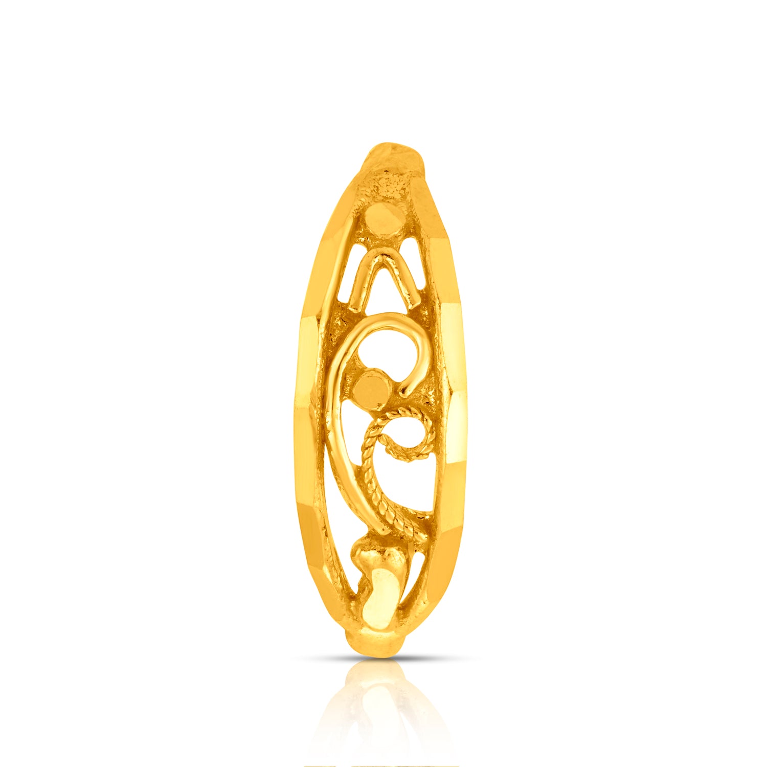 Swirl Delight Gold Nose Ring with artistic swirl design in 18K gold for an elegant traditional look