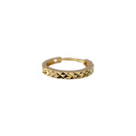 Twist Mosaic gold nose pin in 18K with geometric textured band design, elegant nose ring jewelry for women